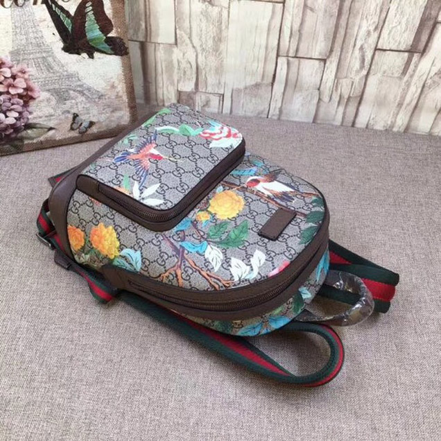 Gucci GG Supreme backpack Flower and bird 427042-1 Brown