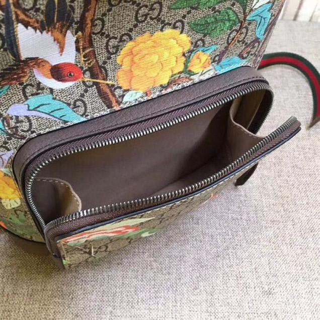 Gucci GG Supreme backpack Flower and bird 427042-1 Brown