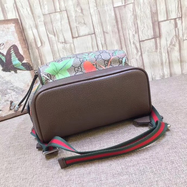 Gucci GG Supreme backpack Flower and bird 427042-1 Brown