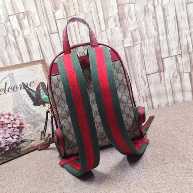 Gucci GG Supreme backpack snake 427042 red