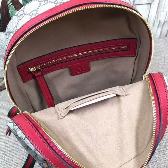 Gucci GG Supreme backpack snake 427042 red
