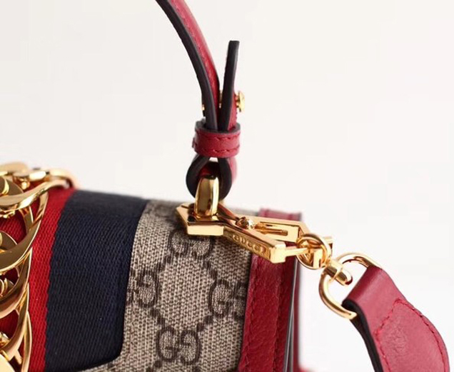 Gucci Sylvie GG Supreme canvas mini bag 470270 red