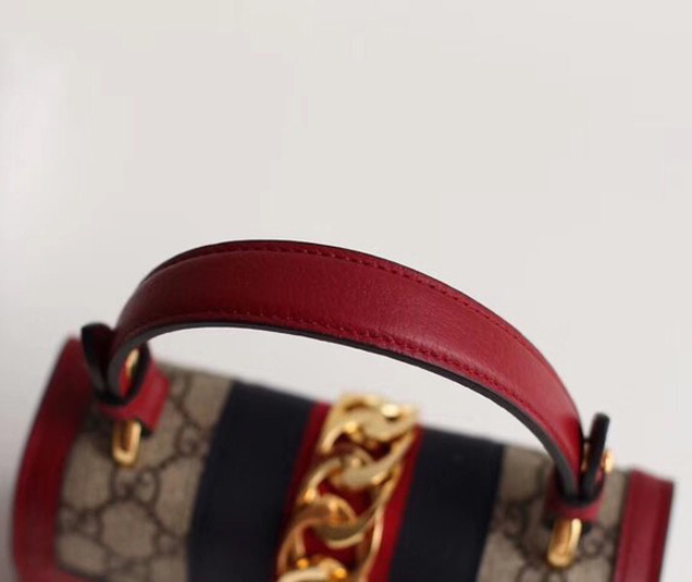 Gucci Sylvie GG Supreme canvas mini bag 470270 red