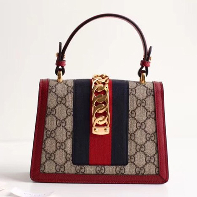 Gucci Sylvie GG Supreme canvas mini bag 470270 red