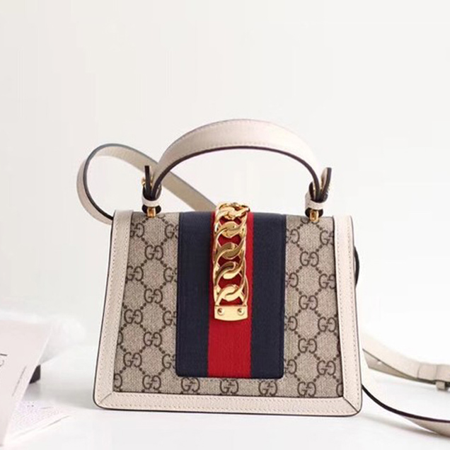 Gucci Sylvie GG Supreme canvas mini bag 470270 white
