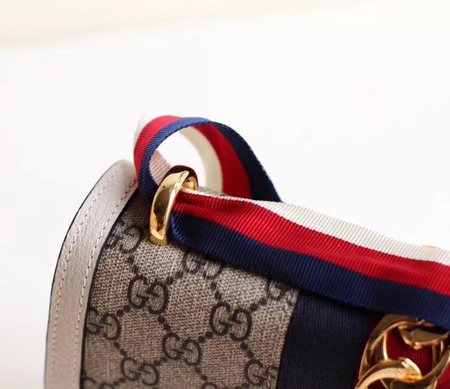 Gucci GG Supreme canvas Sylvie small shoulder bag 421882 white