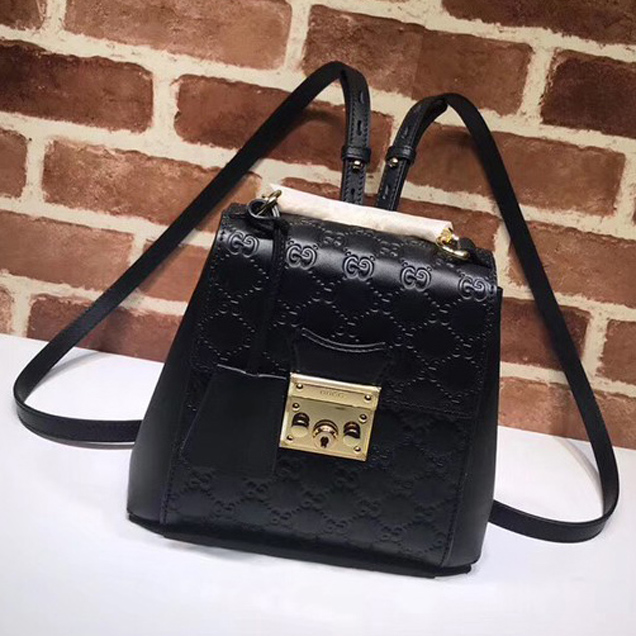 Gucci original Padlock Gucci Signature backpack 498194 black