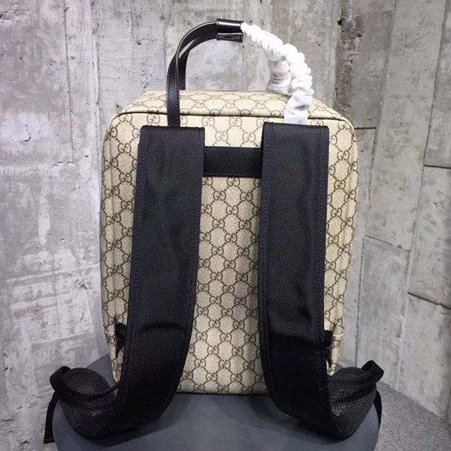 Gucci Web Trim GG Supreme Backpack Beige