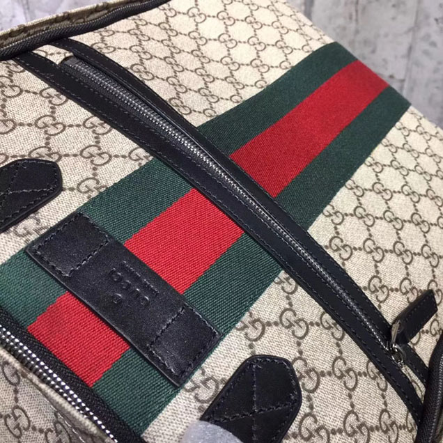 Gucci Web Trim GG Supreme Backpack Beige