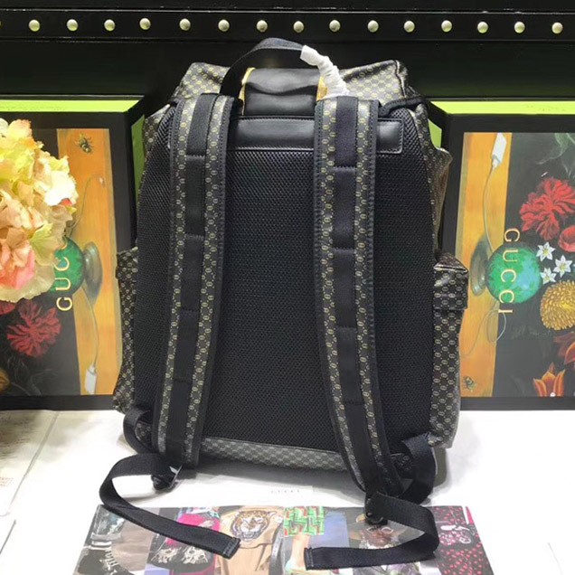Gucci Mens Gucci-Dapper Dan Backpack 536413 Black GG Leather 2018