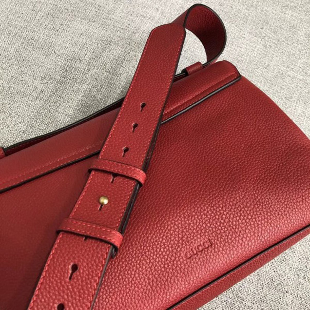Gucci 401173 GG Marmont Leather Shoulder Bag Red Collection