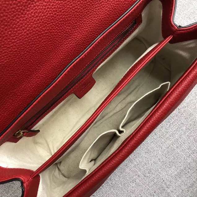 Gucci 401173 GG Marmont Leather Shoulder Bag Red Collection
