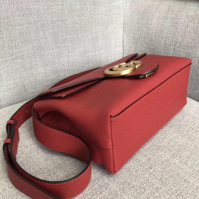 Gucci 401173 GG Marmont Leather Shoulder Bag Red Collection