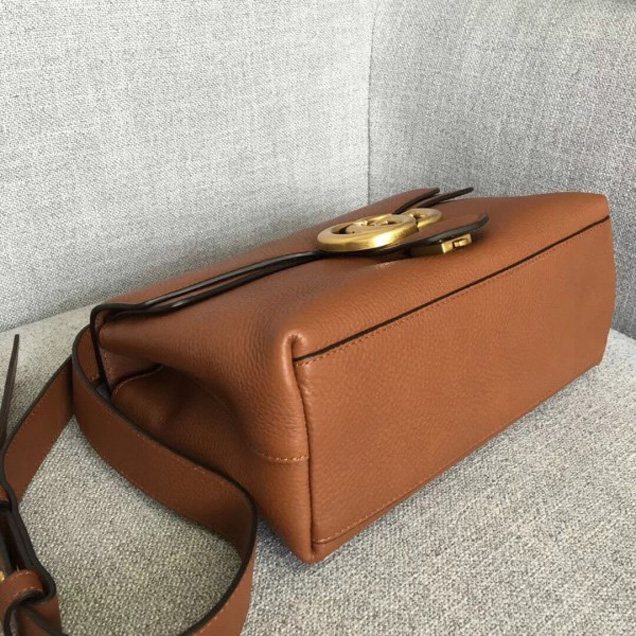 Gucci 401173 GG Marmont Leather Shoulder Bag Brown Collection