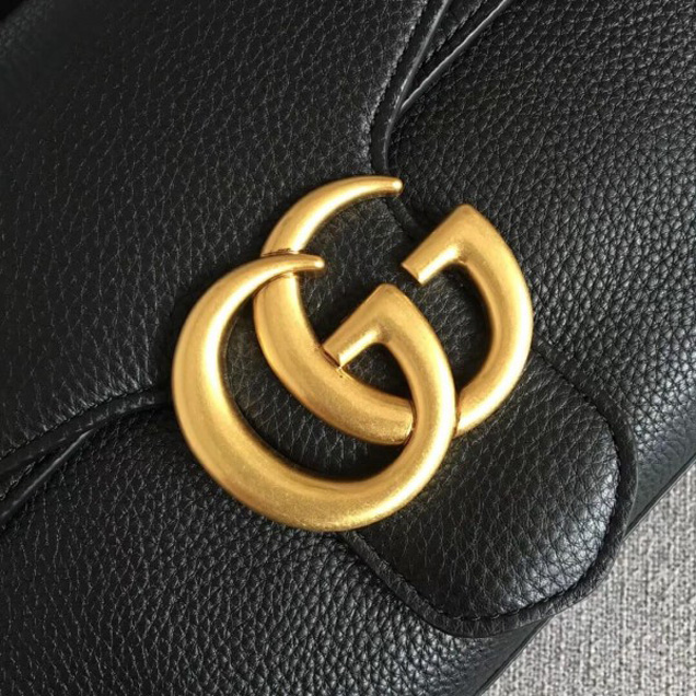 Gucci 401173 GG Marmont Leather Shoulder Bag Black Collection