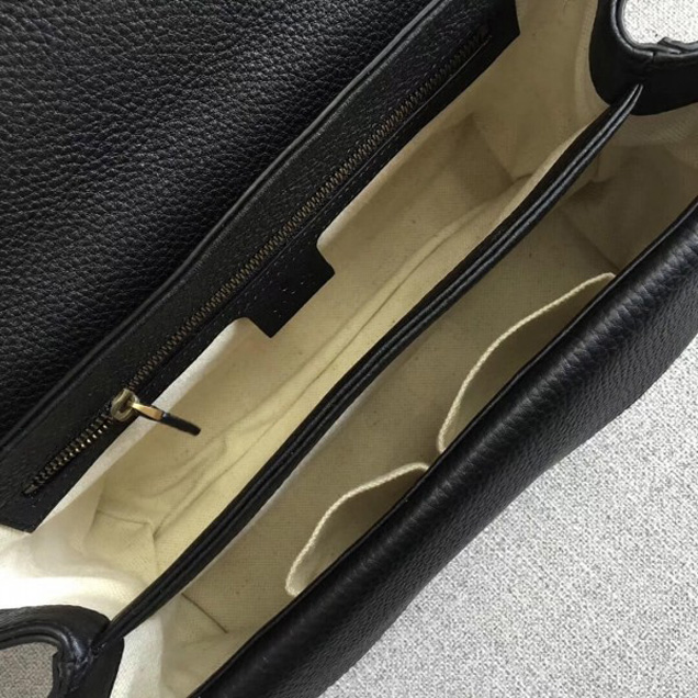 Gucci 401173 GG Marmont Leather Shoulder Bag Black Collection