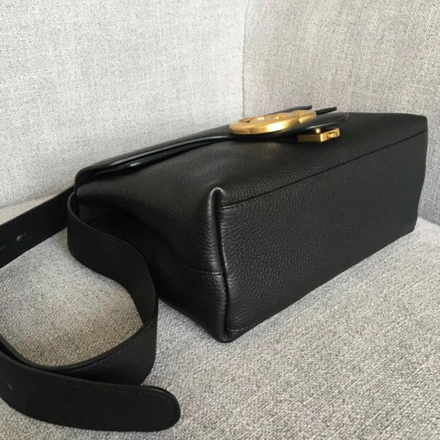 Gucci 401173 GG Marmont Leather Shoulder Bag Black Collection