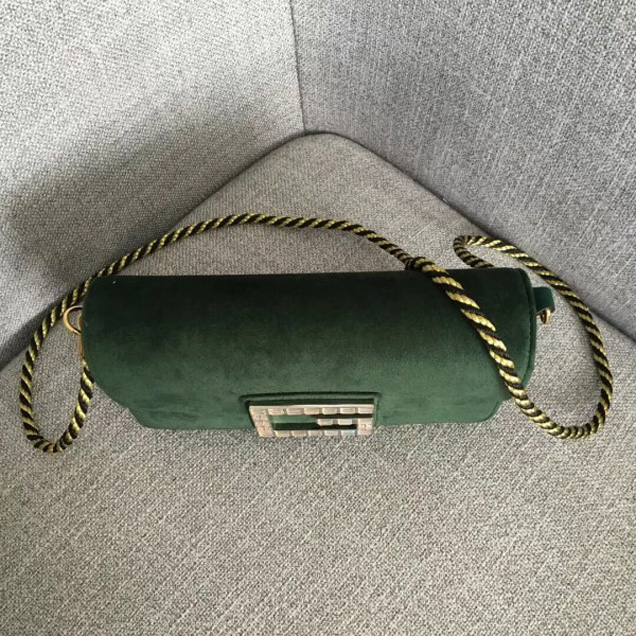 Gucci Velvet Shoulder Bag with Square G 544242 Dark Green 2018 Collection