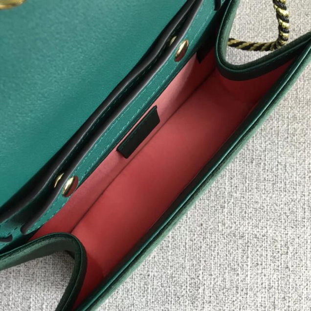 Gucci Velvet Shoulder Bag with Square G 544242 Dark Green 2018 Collection