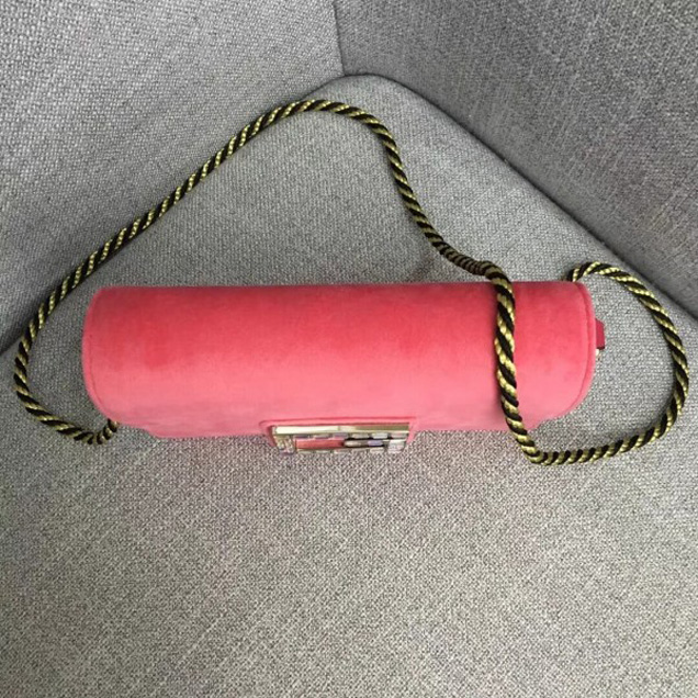 Gucci Velvet Shoulder Bag with Square G 544242 Pink 2018 Collection