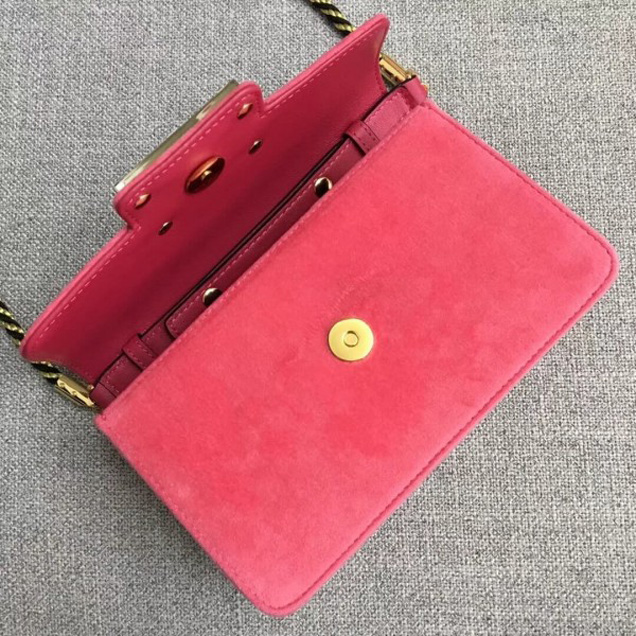 Gucci Velvet Shoulder Bag with Square G 544242 Pink 2018 Collection