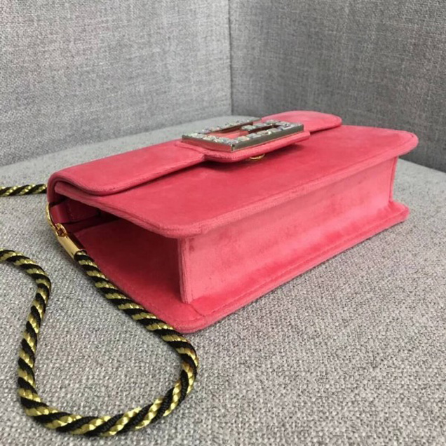 Gucci Velvet Shoulder Bag with Square G 544242 Pink 2018 Collection
