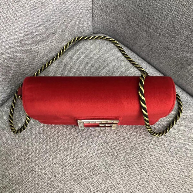 Gucci Velvet Shoulder Bag with Square G 544242 Red 2018 Collection