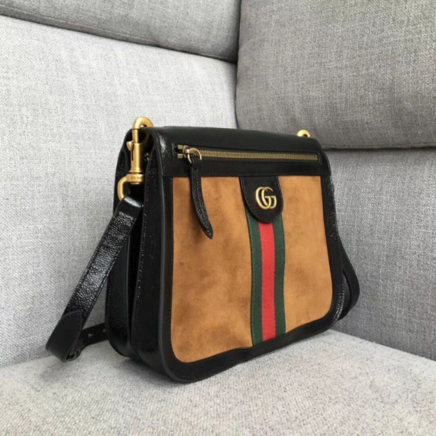 Gucci Ophidia Messenger Bag in Suede and Patent Leather 523368 2018 Collection
