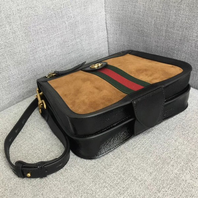 Gucci Ophidia Messenger Bag in Suede and Patent Leather 523368 2018 Collection