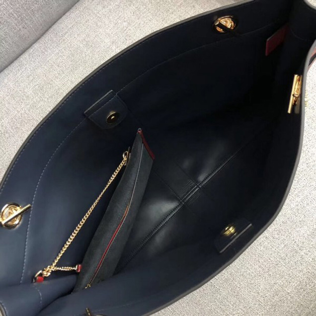 Gucci Large Tote with Tiger Head in Suede and Patent Leather 537219 Black 2018 Collection