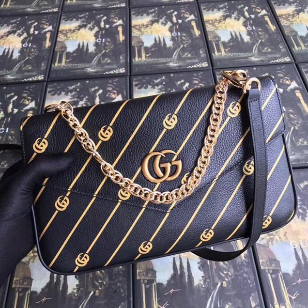 Gucci Medium double shoulder bag 524822 black