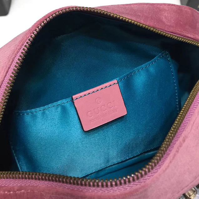 Gucci GG Marmont Velvet leather Shoulder Bag 447632 pink