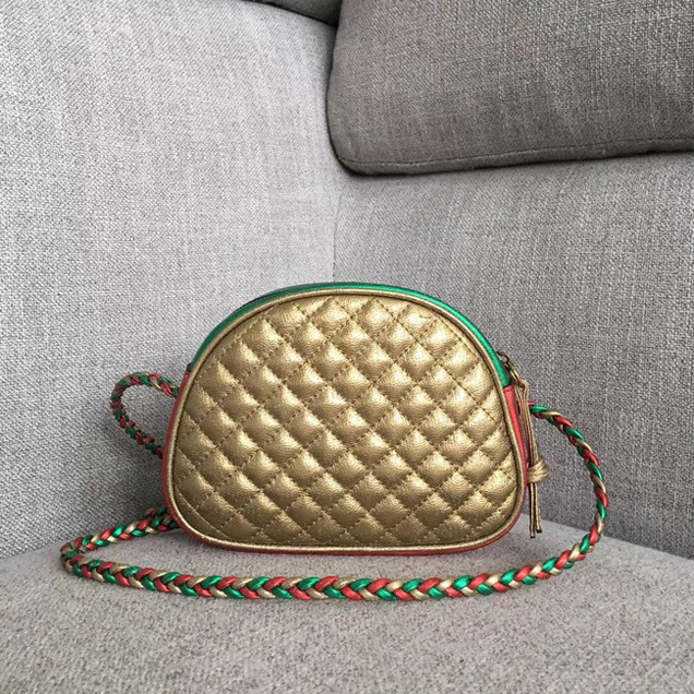 Gucci Laminated leather mini bag 534951 red&green