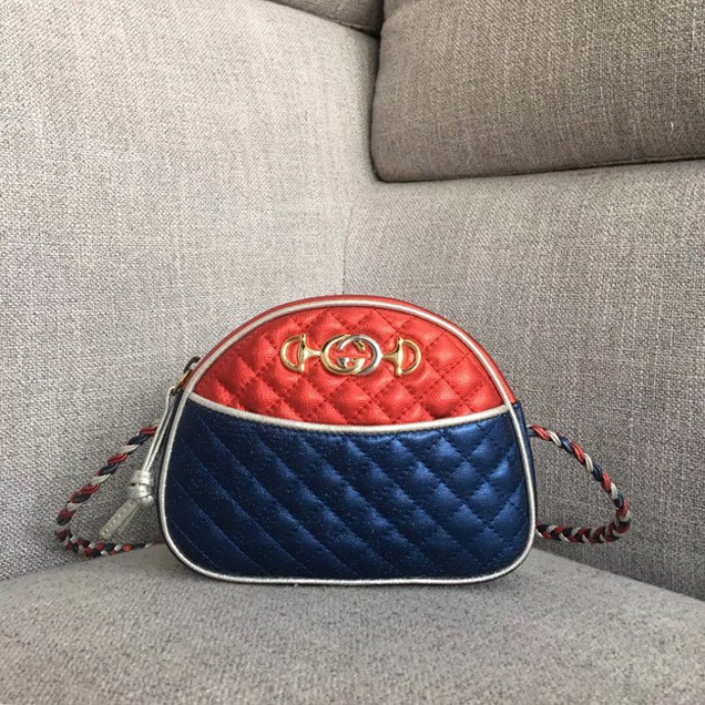 Gucci Laminated leather mini bag 534951 red&blue