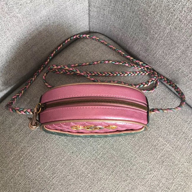 Gucci Laminated leather mini bag 534951 green&pink