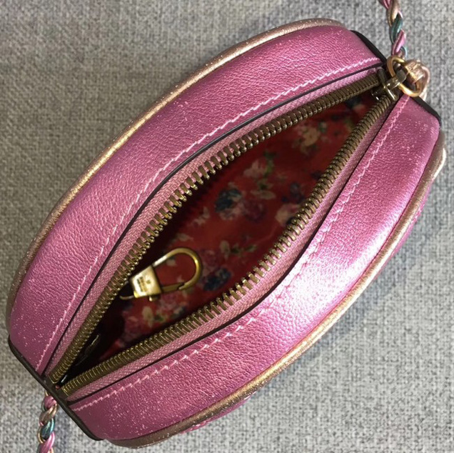 Gucci Laminated leather mini bag 534951 green&pink