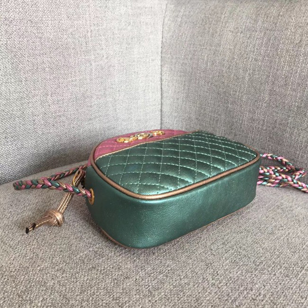 Gucci Laminated leather mini bag 534951 green&pink