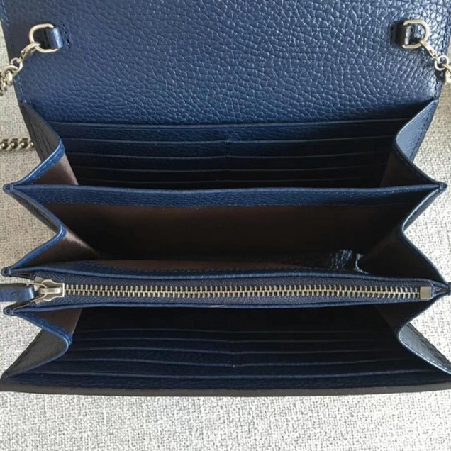 Gucci Dionysus Leather Mini Chain Bag 401231 Dark Blue Collection