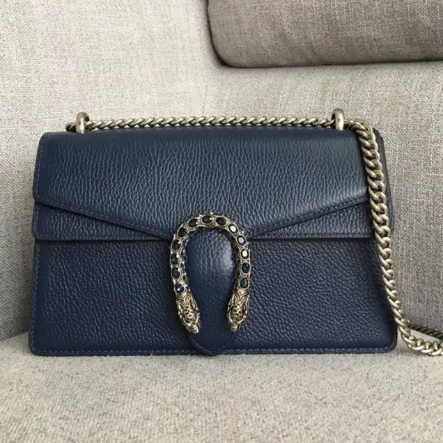 Gucci Dionysus Leather Small Shoulder Bag Green 400249 Dark Blue 2017 Collection