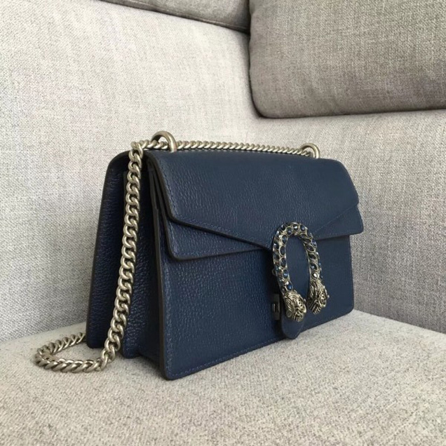Gucci Dionysus Leather Small Shoulder Bag Green 400249 Dark Blue  2017 Collection