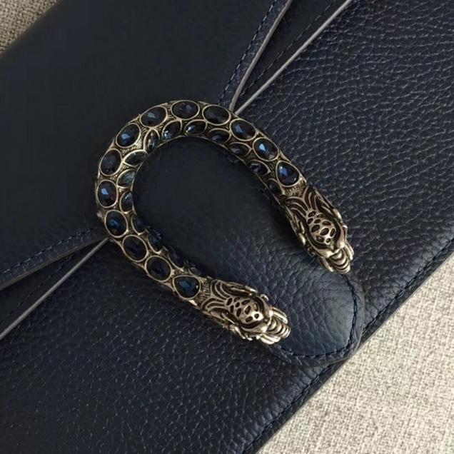 Gucci Dionysus Leather Small Shoulder Bag Green 400249 Dark Blue  2017 Collection