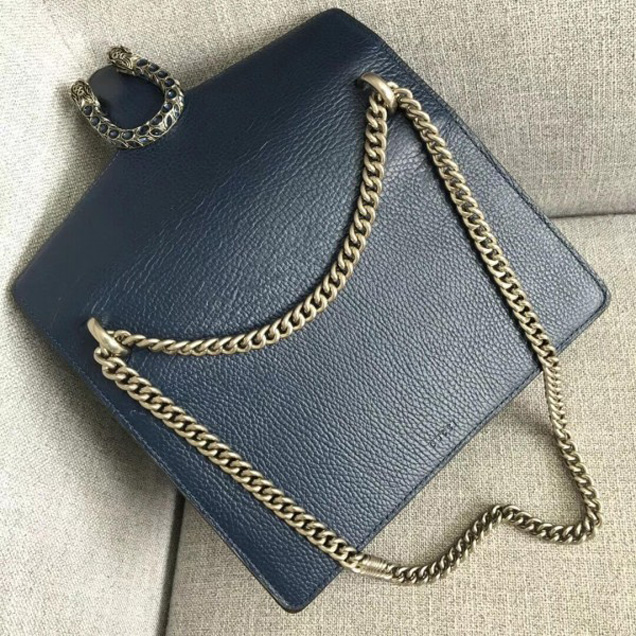 Gucci Dionysus Leather Small Shoulder Bag Green 400249 Dark Blue  2017 Collection