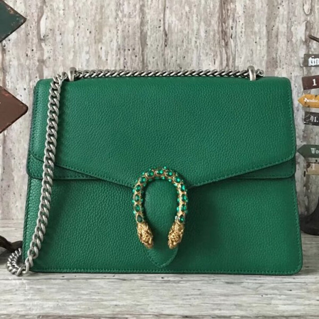 Gucci Dionysus Leather Medium Shoulder Bag 403348 Green 2018 Collection