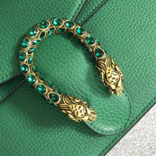 Gucci Dionysus Leather Medium Shoulder Bag 403348 Green 2018 Collection