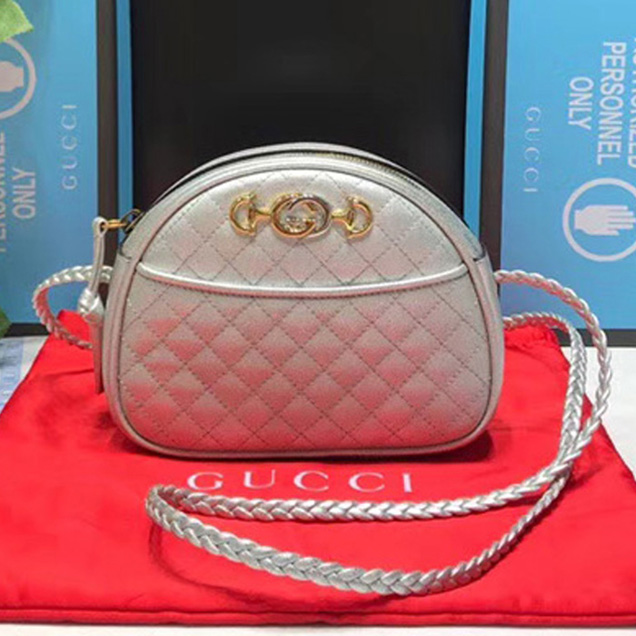 Gucci Laminated Leather Mini Bag 534951 Silver