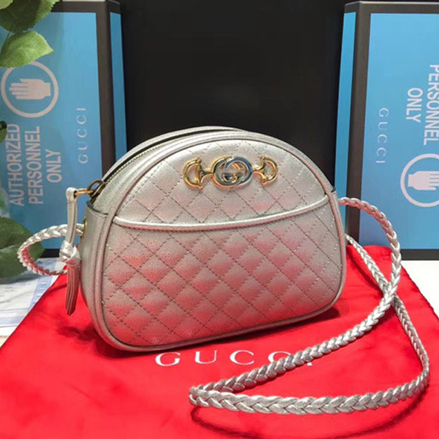 Gucci Laminated Leather Mini Bag 534951 Silver
