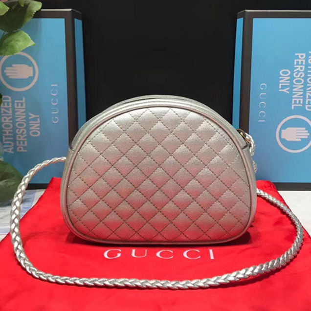 Gucci Laminated Leather Mini Bag 534951 Silver