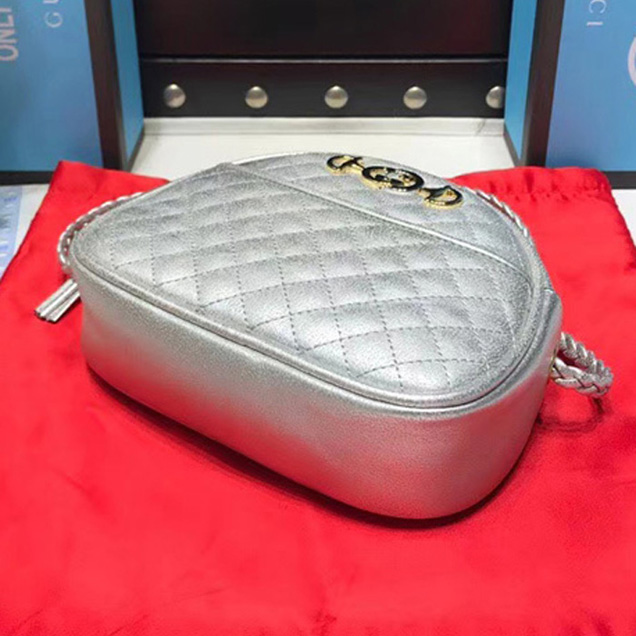 Gucci Laminated Leather Mini Bag 534951 Silver