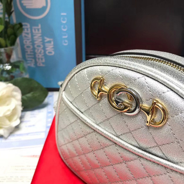 Gucci Laminated Leather Mini Bag 534951 Silver