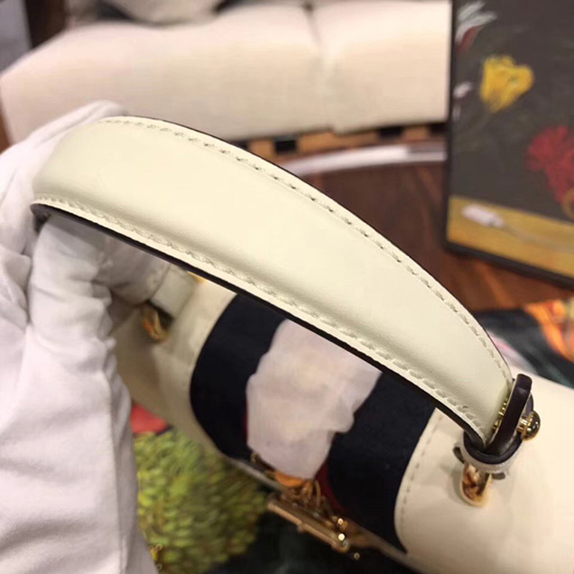 Gucci Sylvie Leather Mini Bag 470270 White